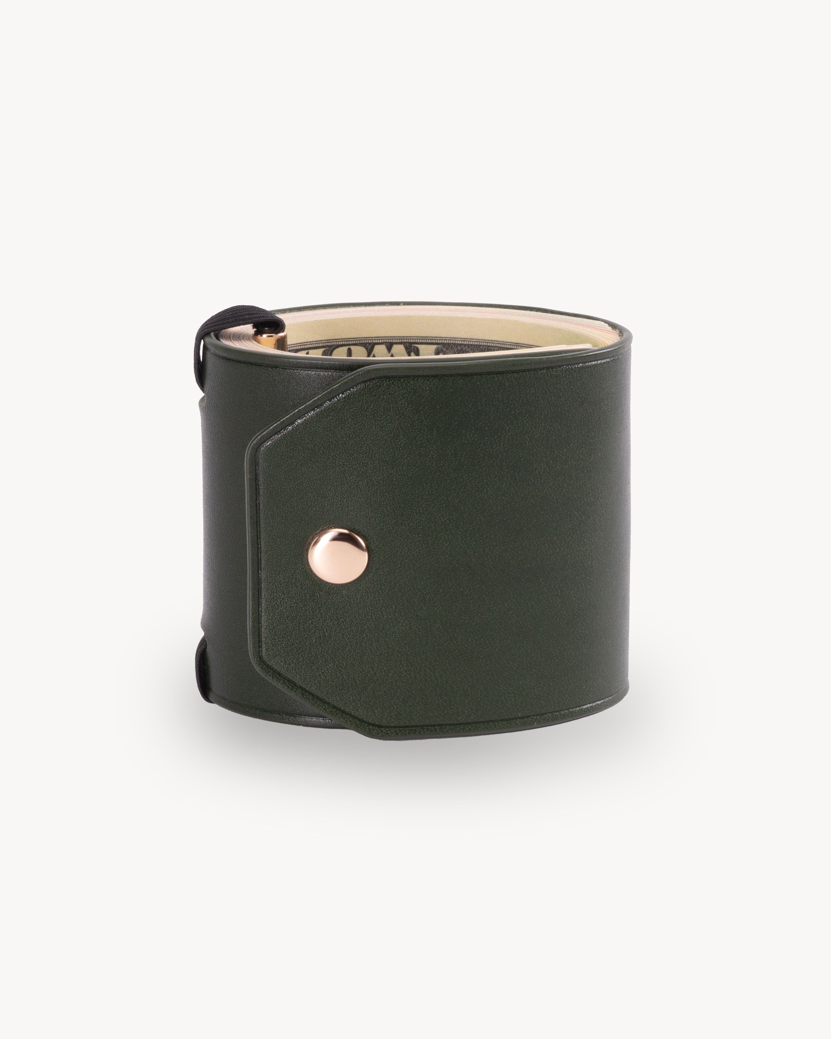 Forest Green Full Grain Leather Cash Wrap Wallet - Forest Green