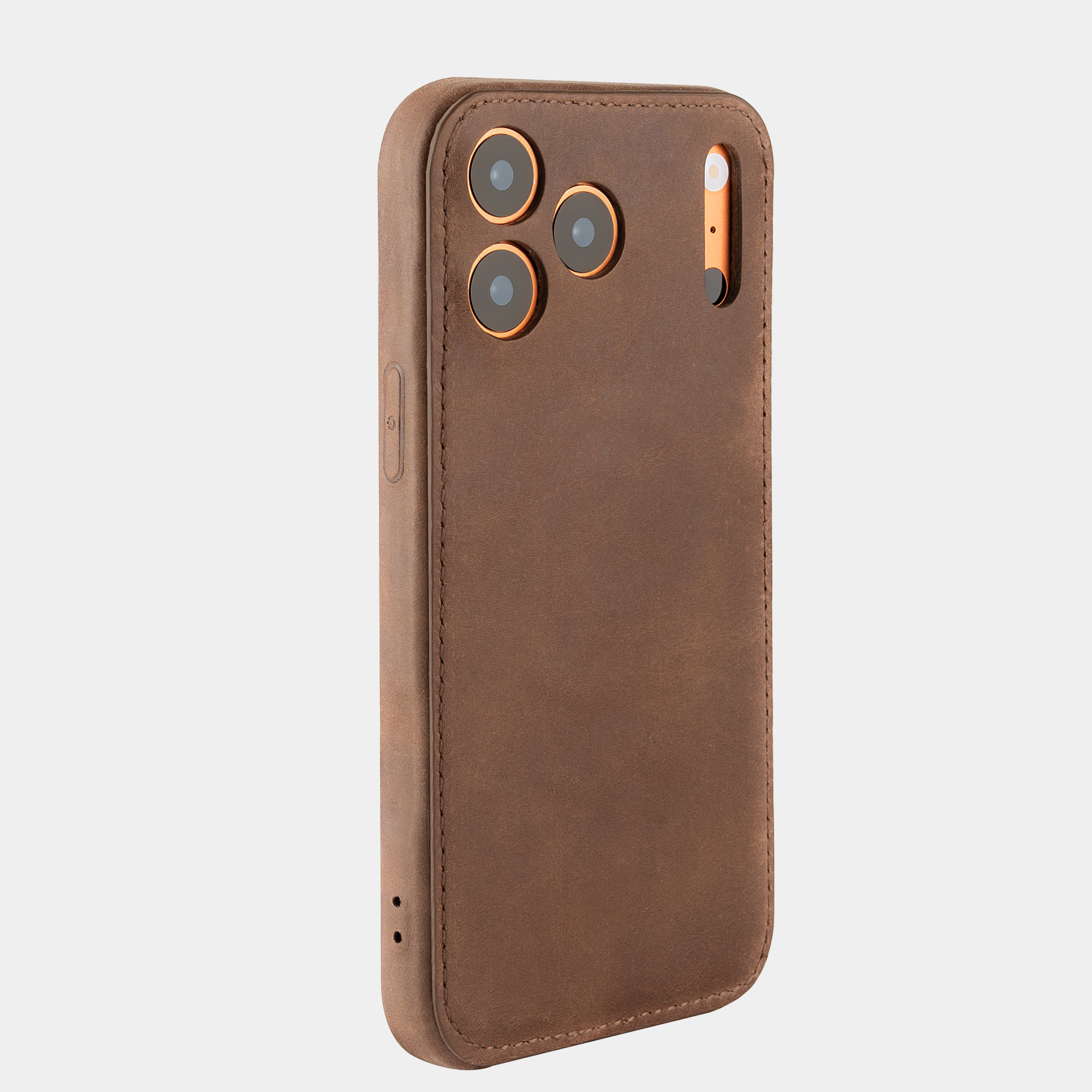 Vintage Brown Vegetable-Tanned Leather iPhone Case