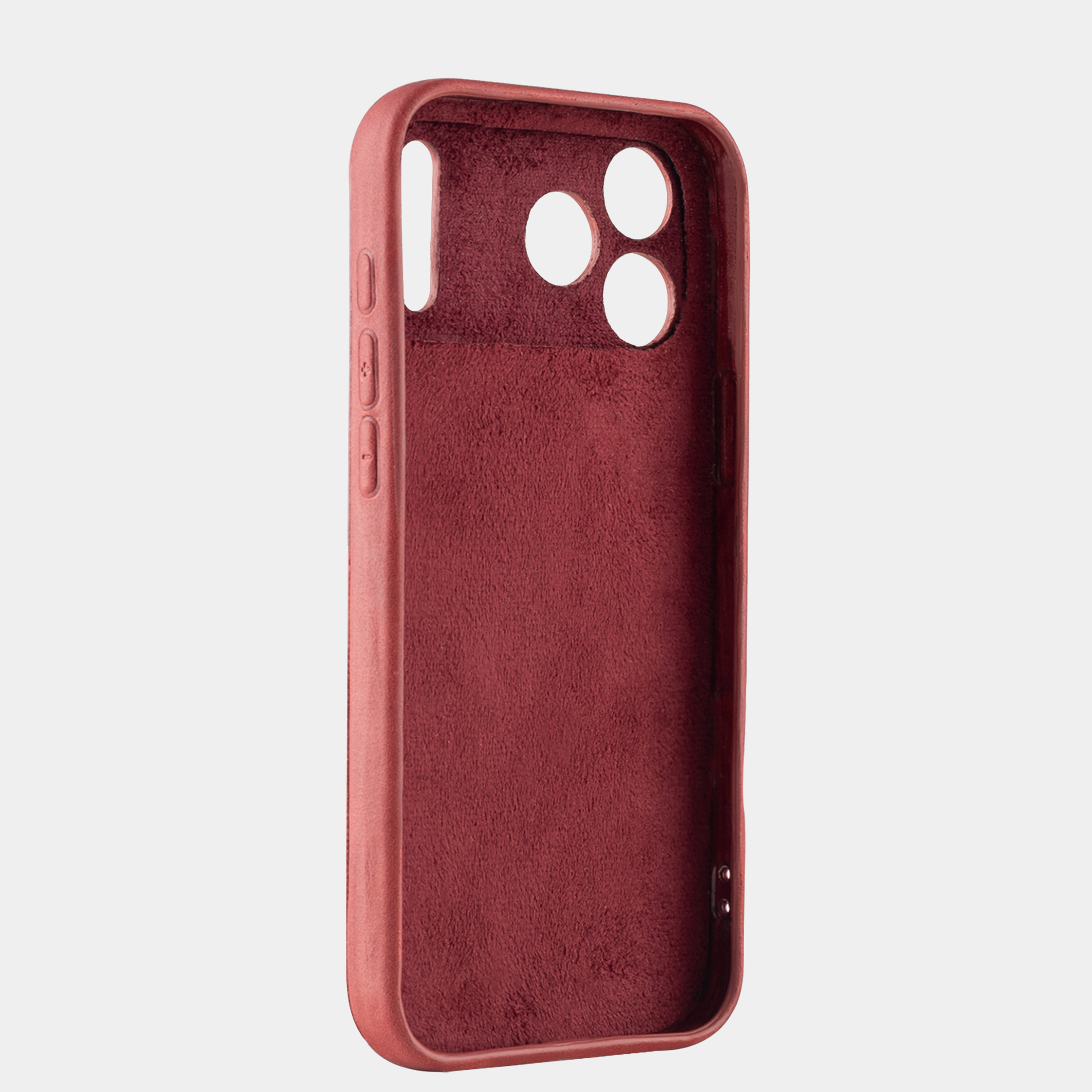 Burgundy Vegetable-Tanned Leather iPhone Case