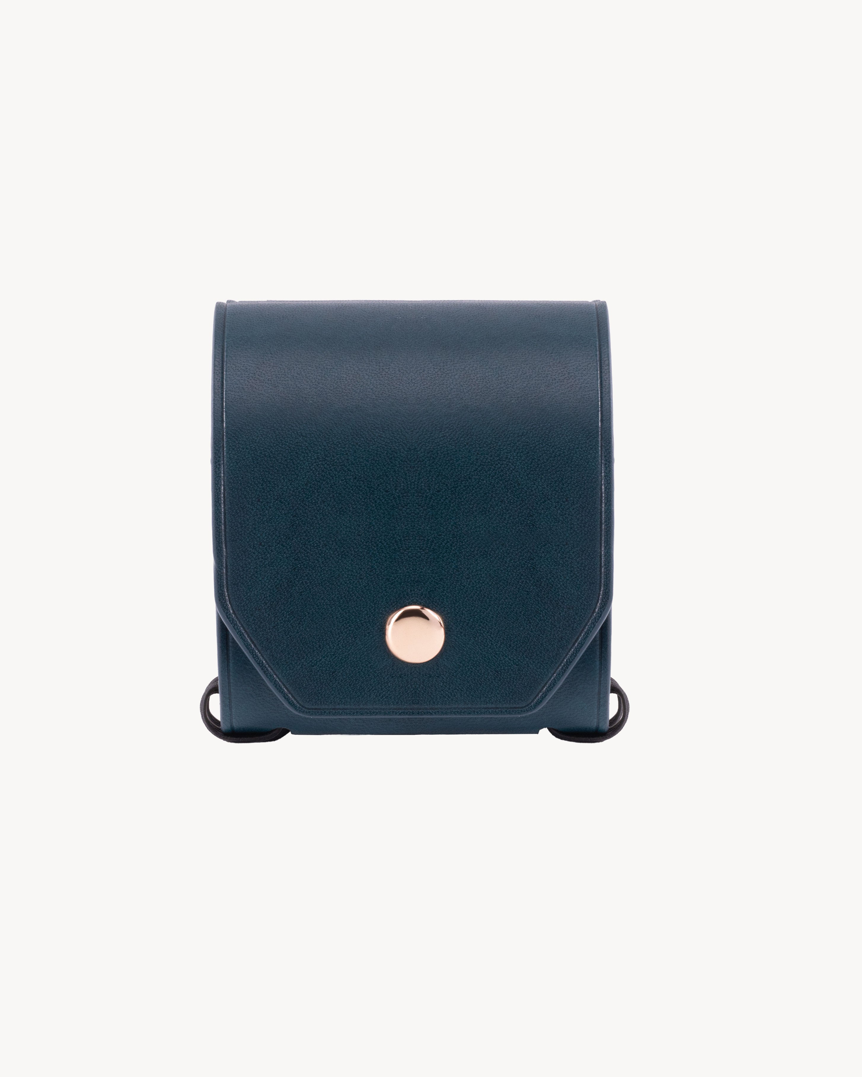 Blue Full Grain Leather Cash Wrap Wallet - Blue