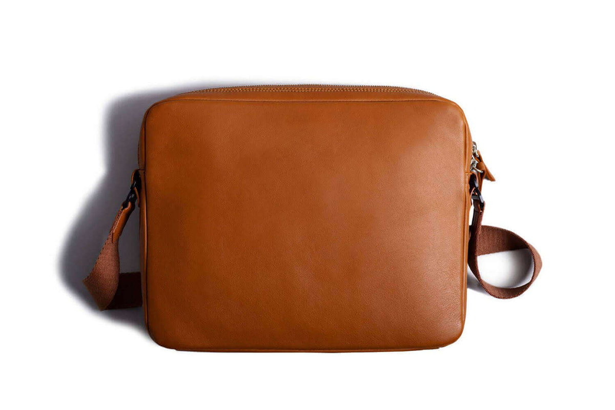 KAKAVY Leather Messenger Bag for iPad — product view 1
