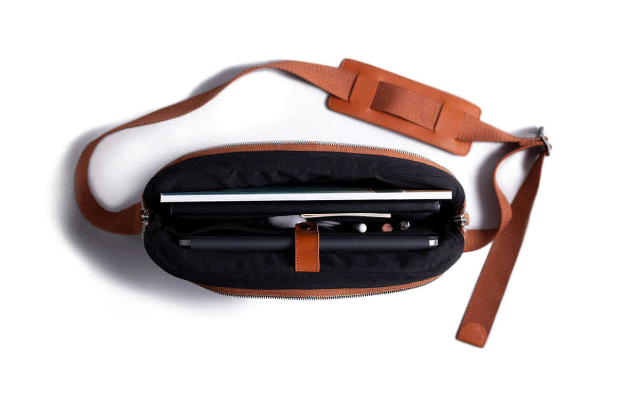 KAKAVY Leather Messenger Bag for iPad — product view 2