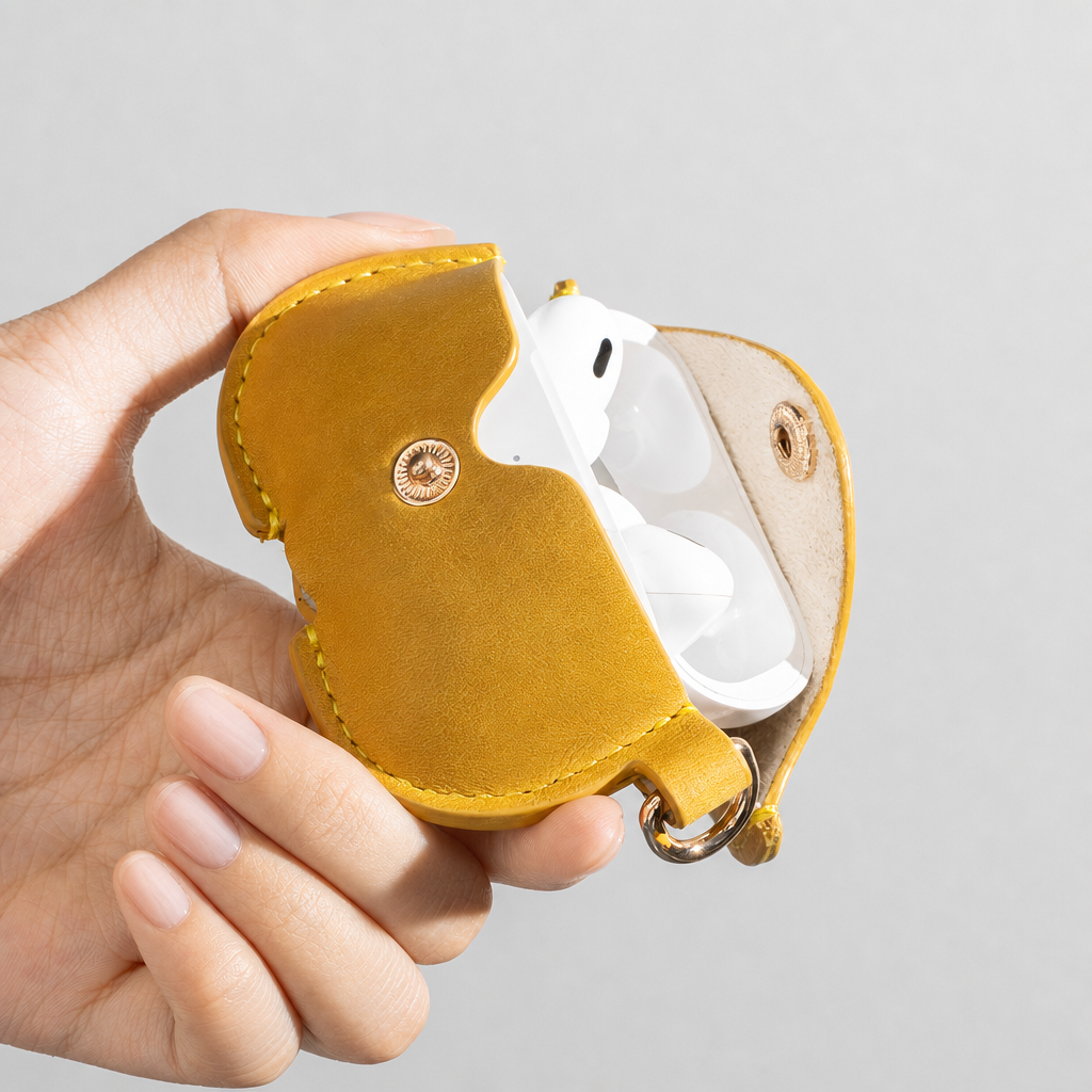 Honey Tan Full Grain Leather AirPods Case