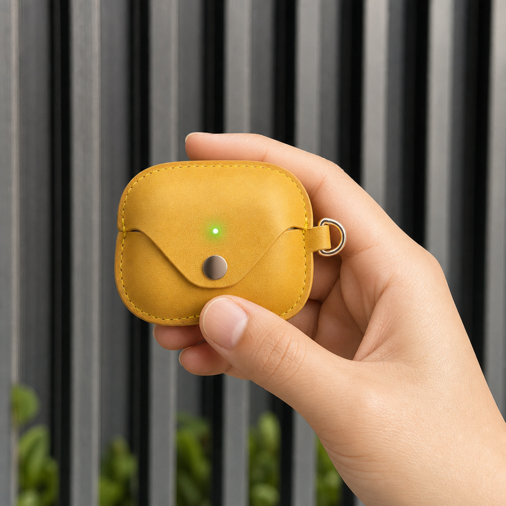 Honey Tan Full Grain Leather AirPods Case