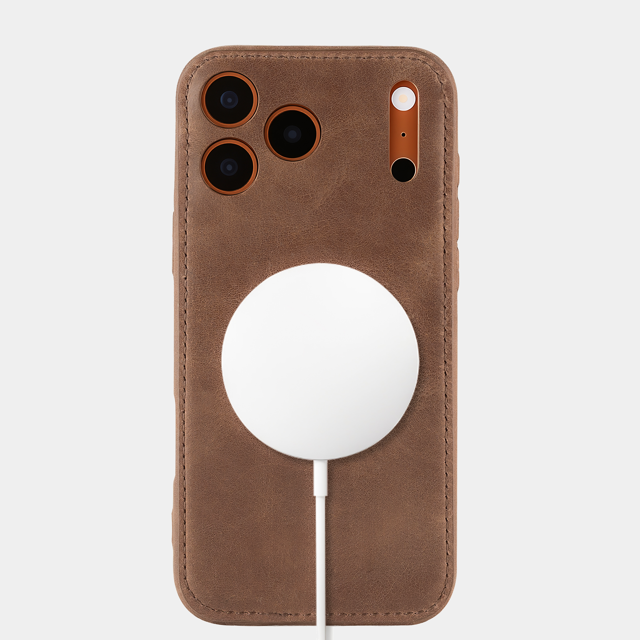 Vintage Brown Vegetable-Tanned Leather iPhone Case