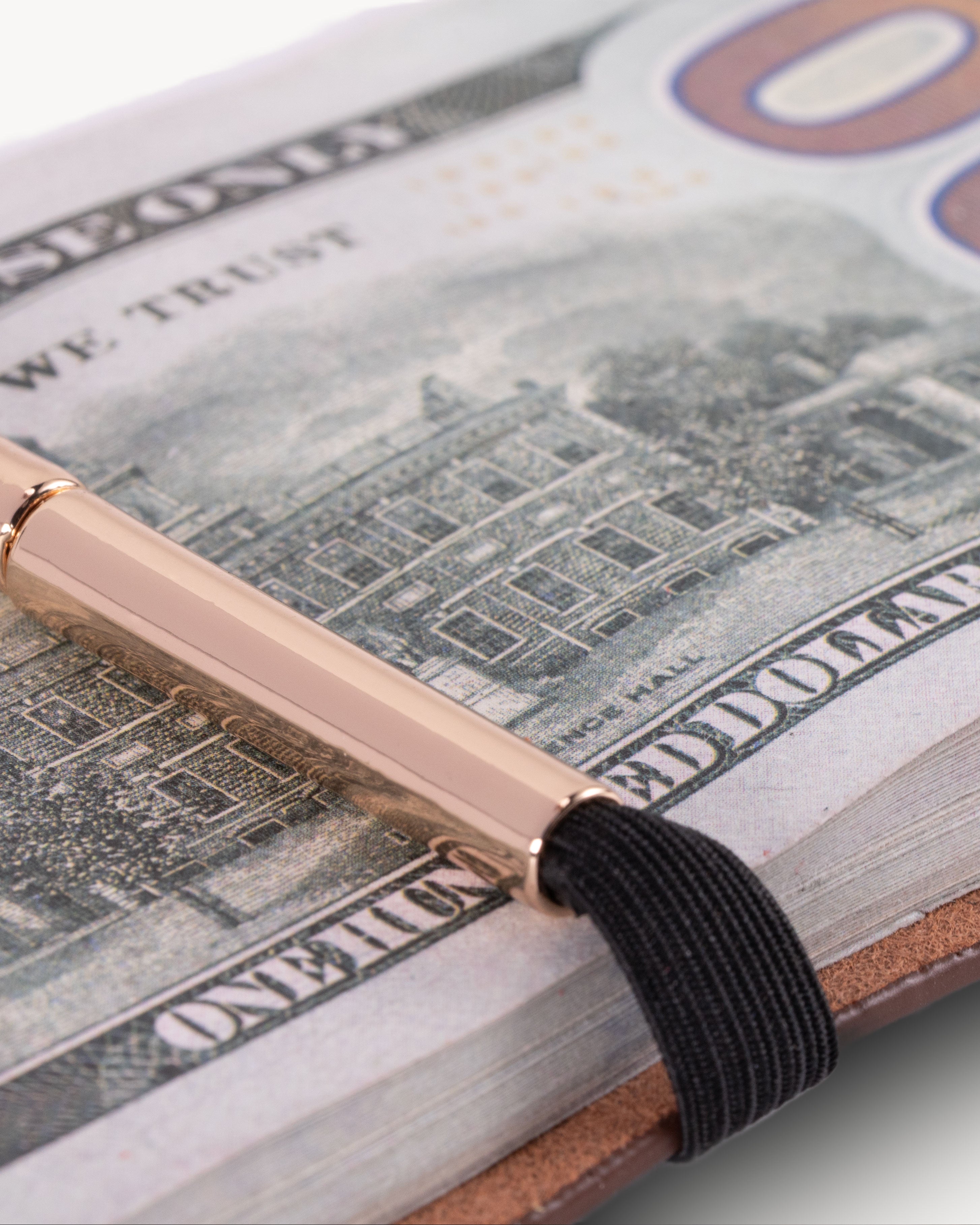 Brown Full Grain Leather Cash Wrap Wallet - Brown