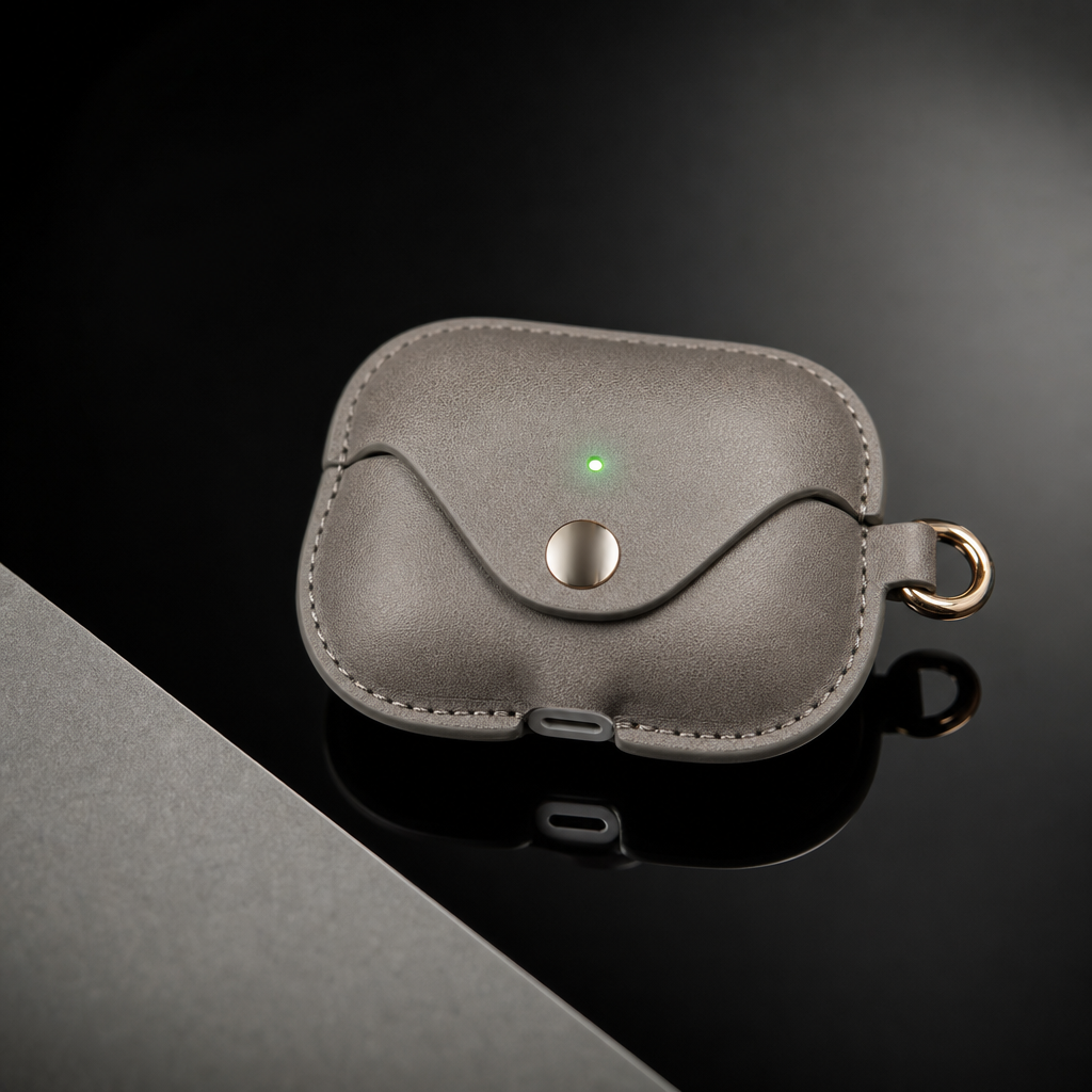 Slate Gray Full Grain Leather AirPods Case