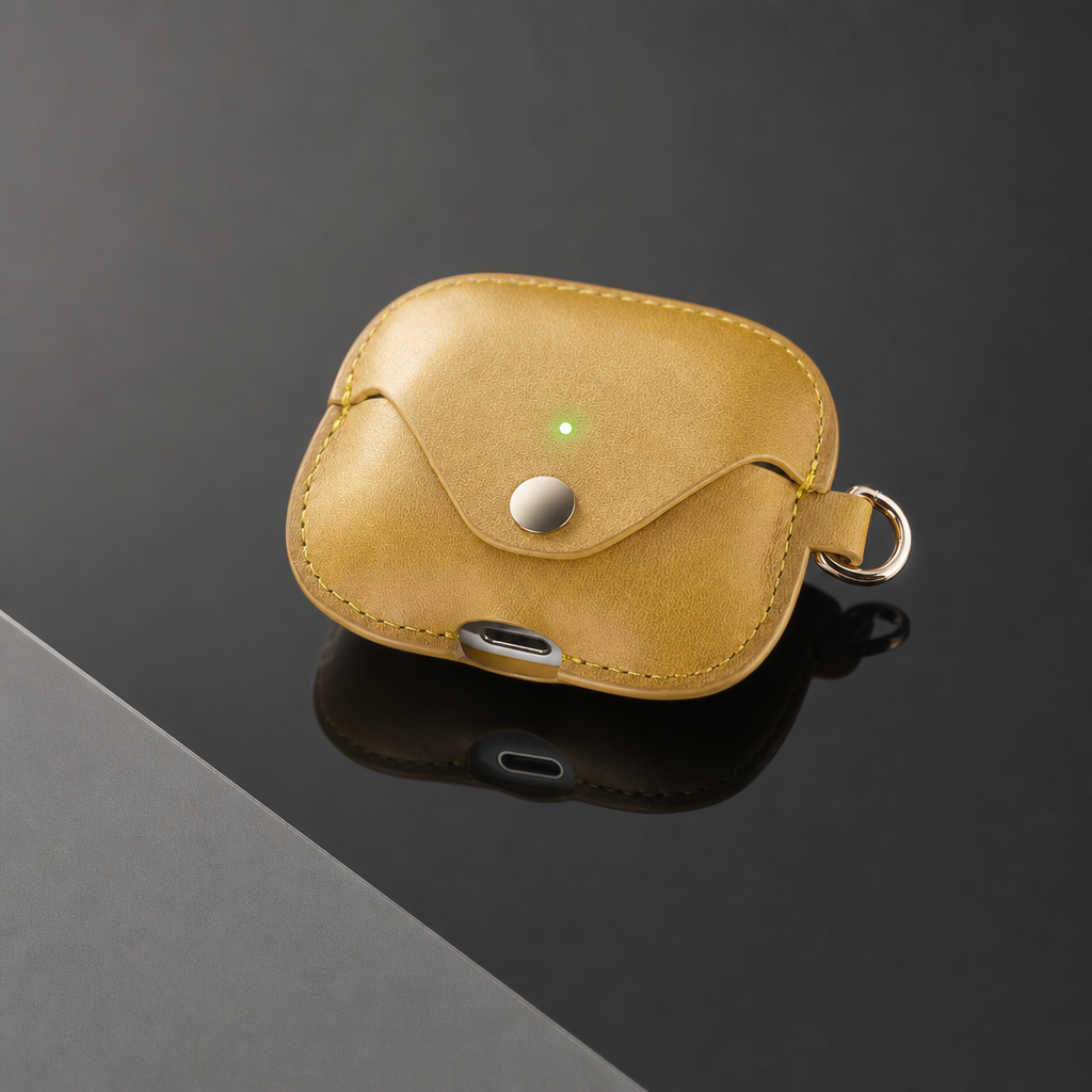 Honey Tan Full Grain Leather AirPods Case