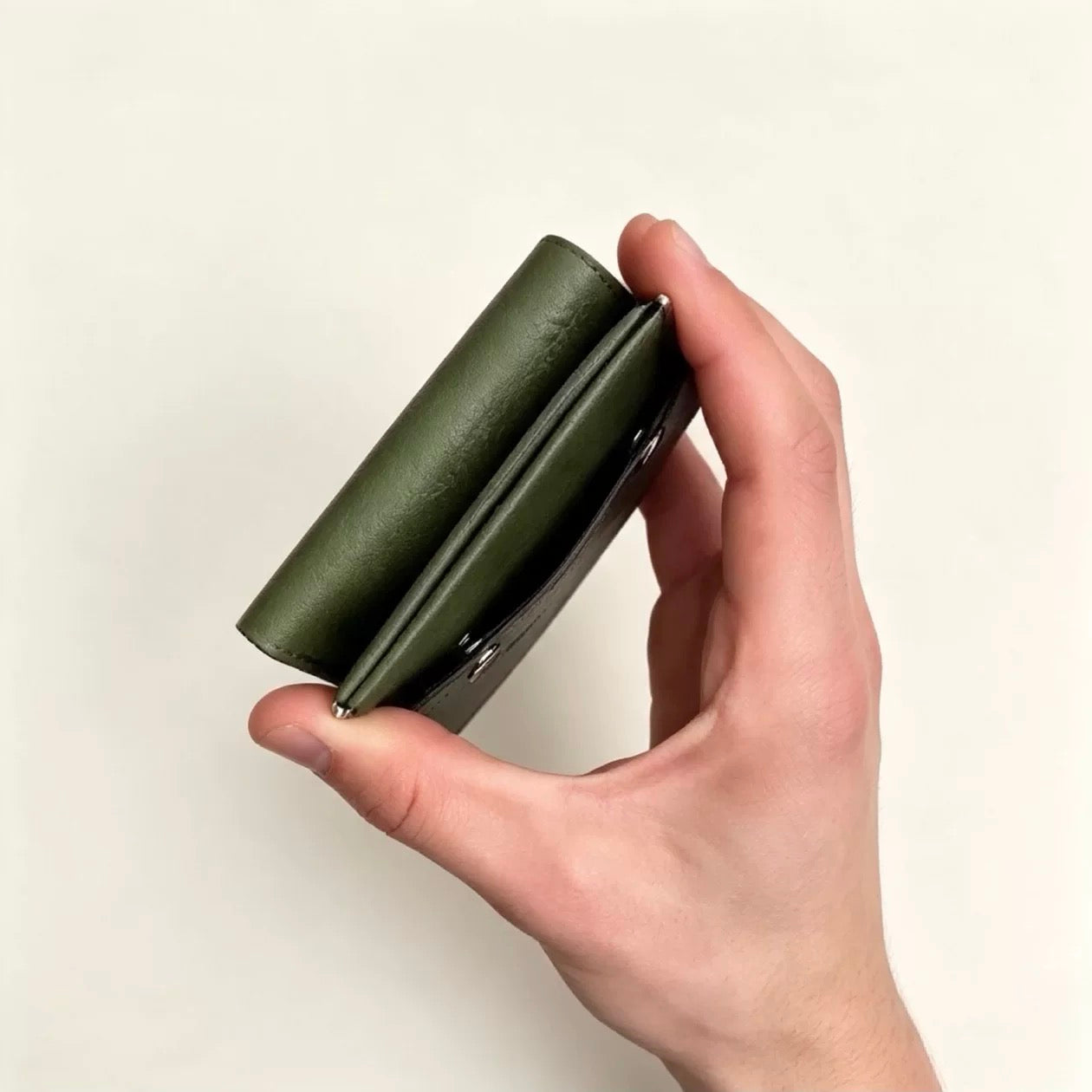 Handmade Full-Grain Leather Trifold Wallet with Coin Pocket