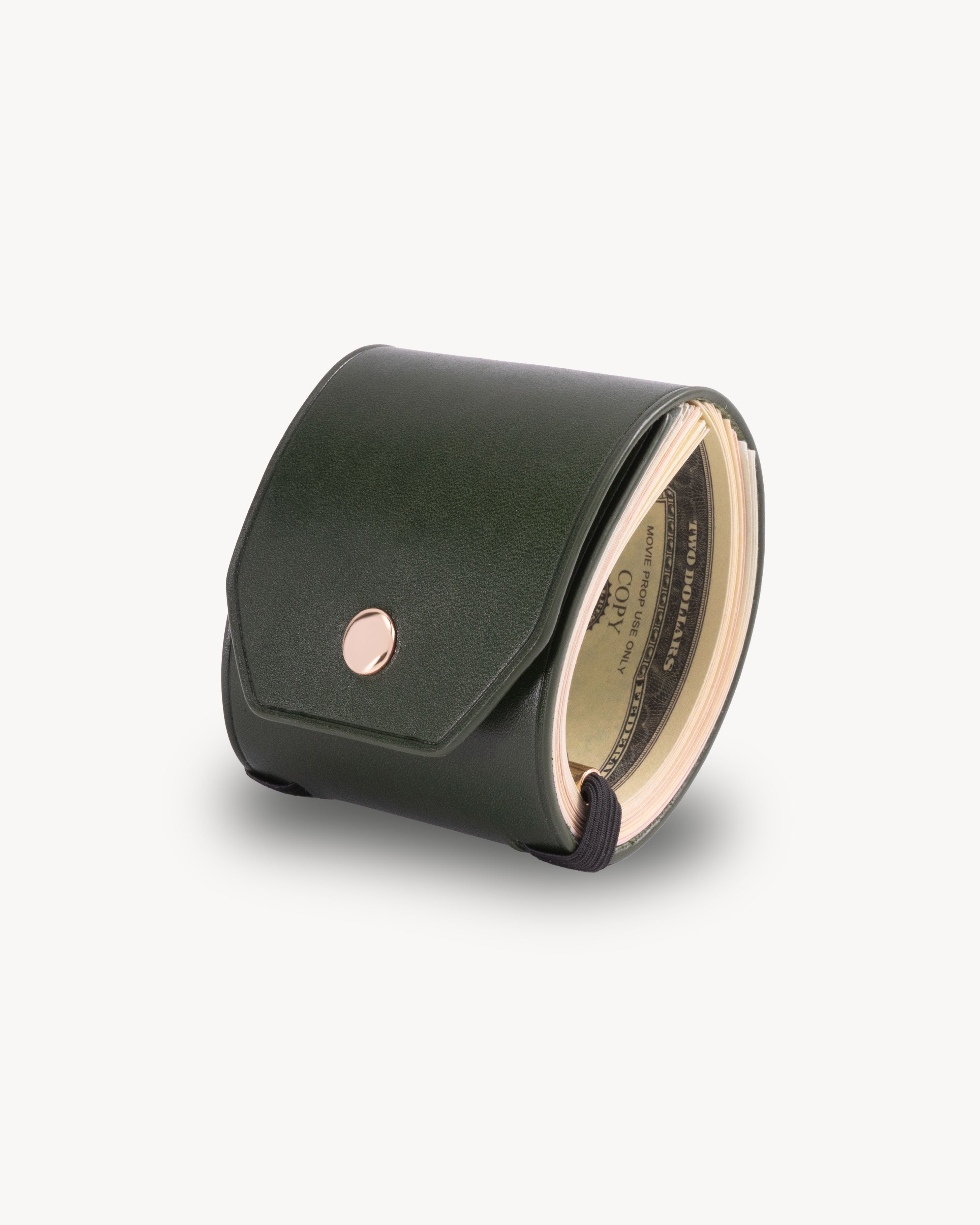 Forest Green Full Grain Leather Cash Wrap Wallet - Forest Green