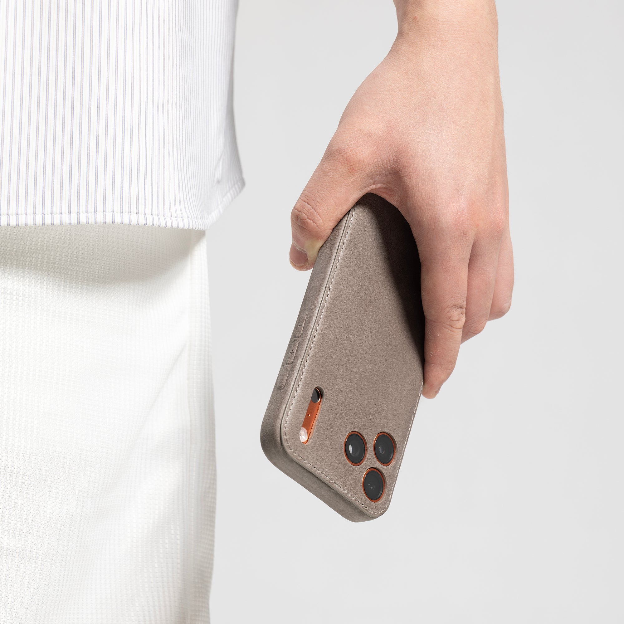 Slate Gray Vegetable-Tanned Leather iPhone Case
