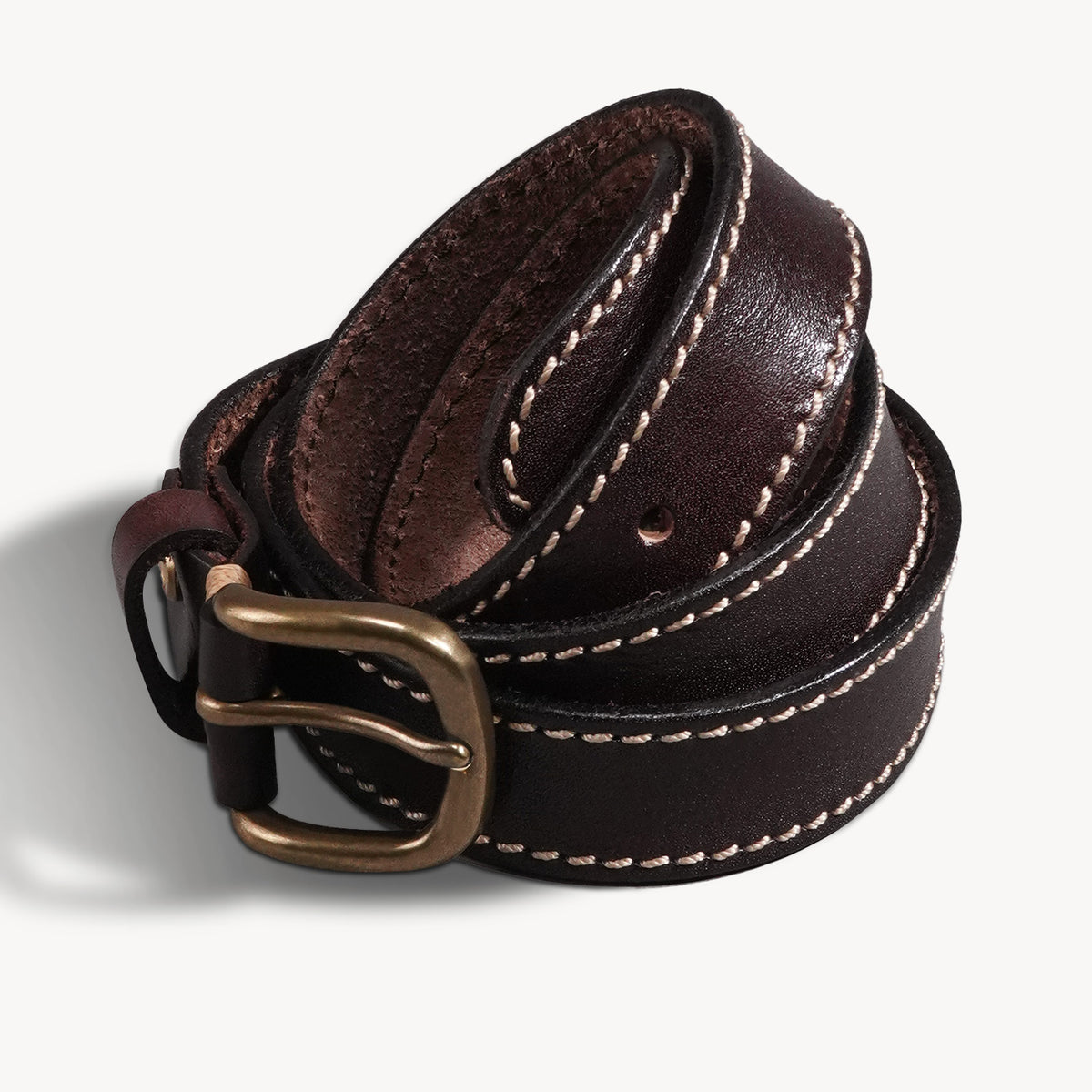 KAKAVY Contrast Stitch Full-Grain Leather Belt - product view 8