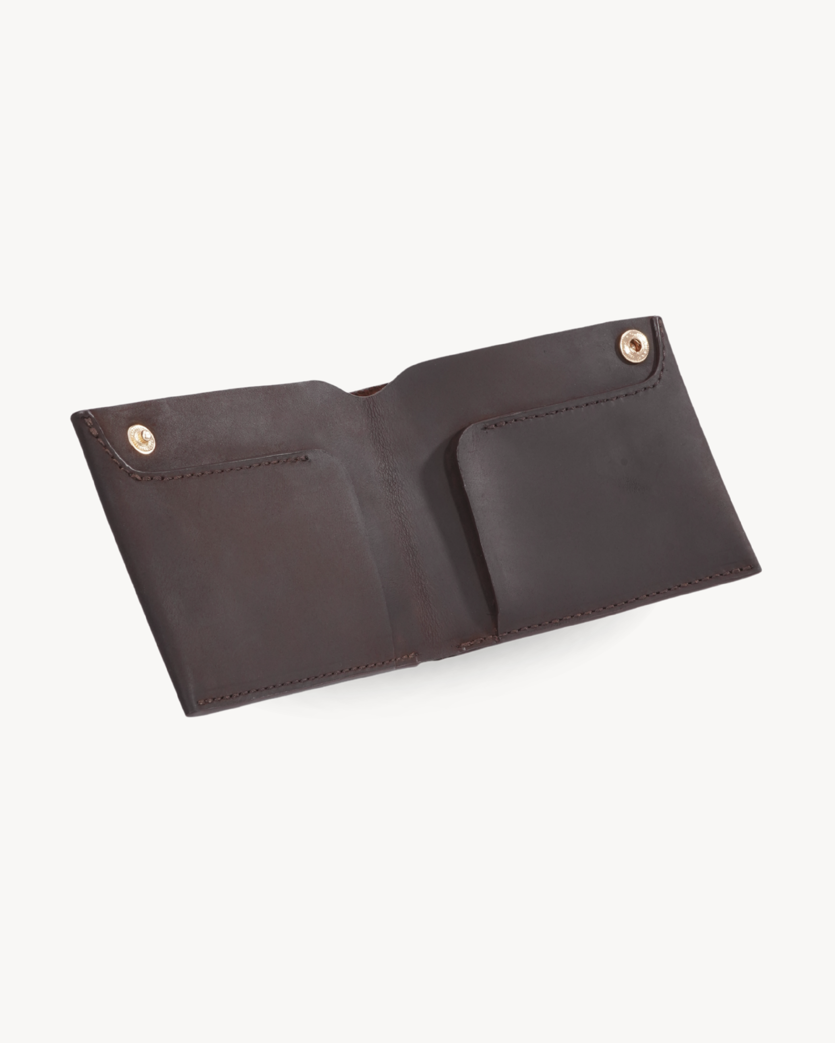 Handmade Full-Grain Crazy Horse Leather Bifold Wallet - open interior view