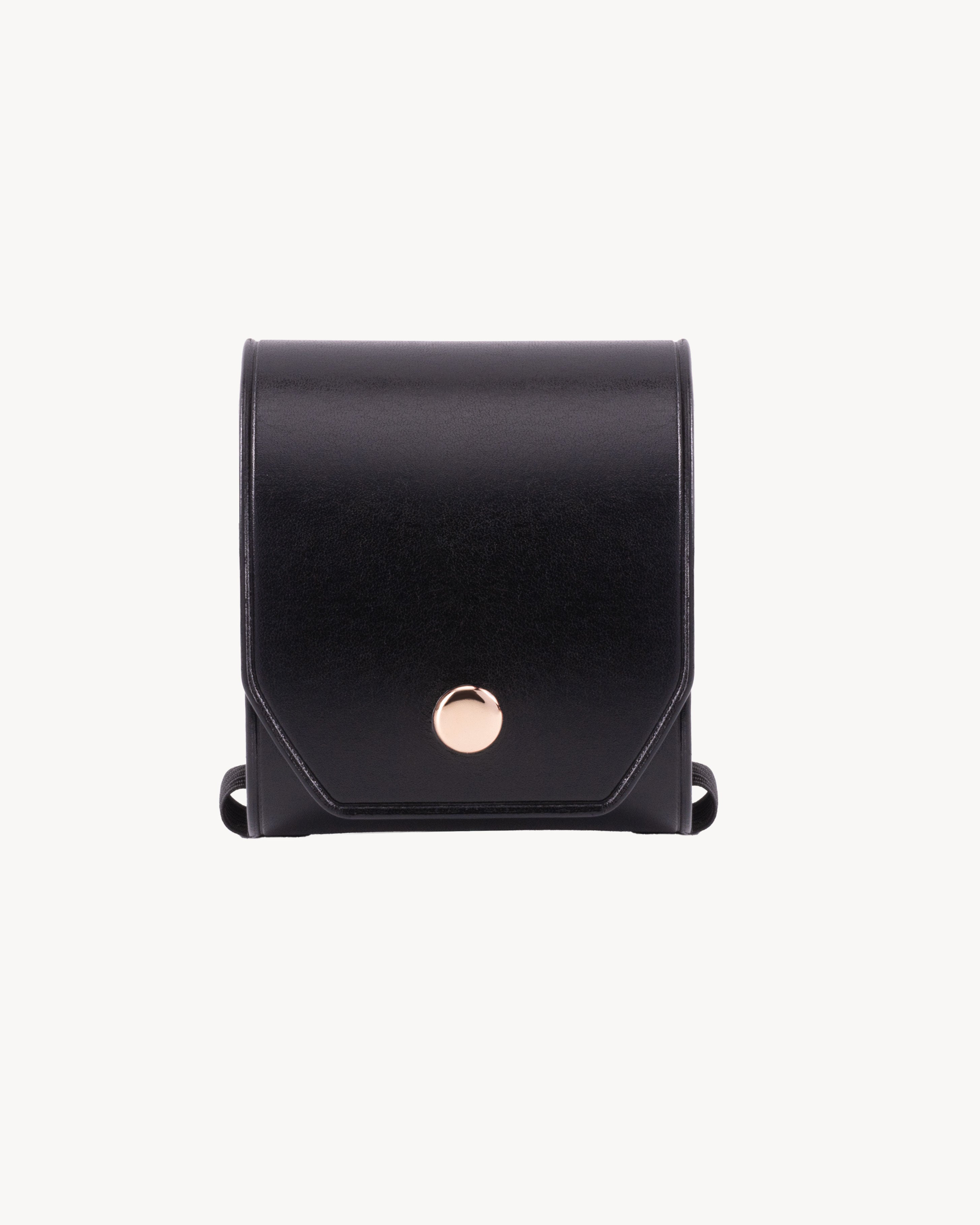 Black Full Grain Leather Cash Wrap Wallet - Black
