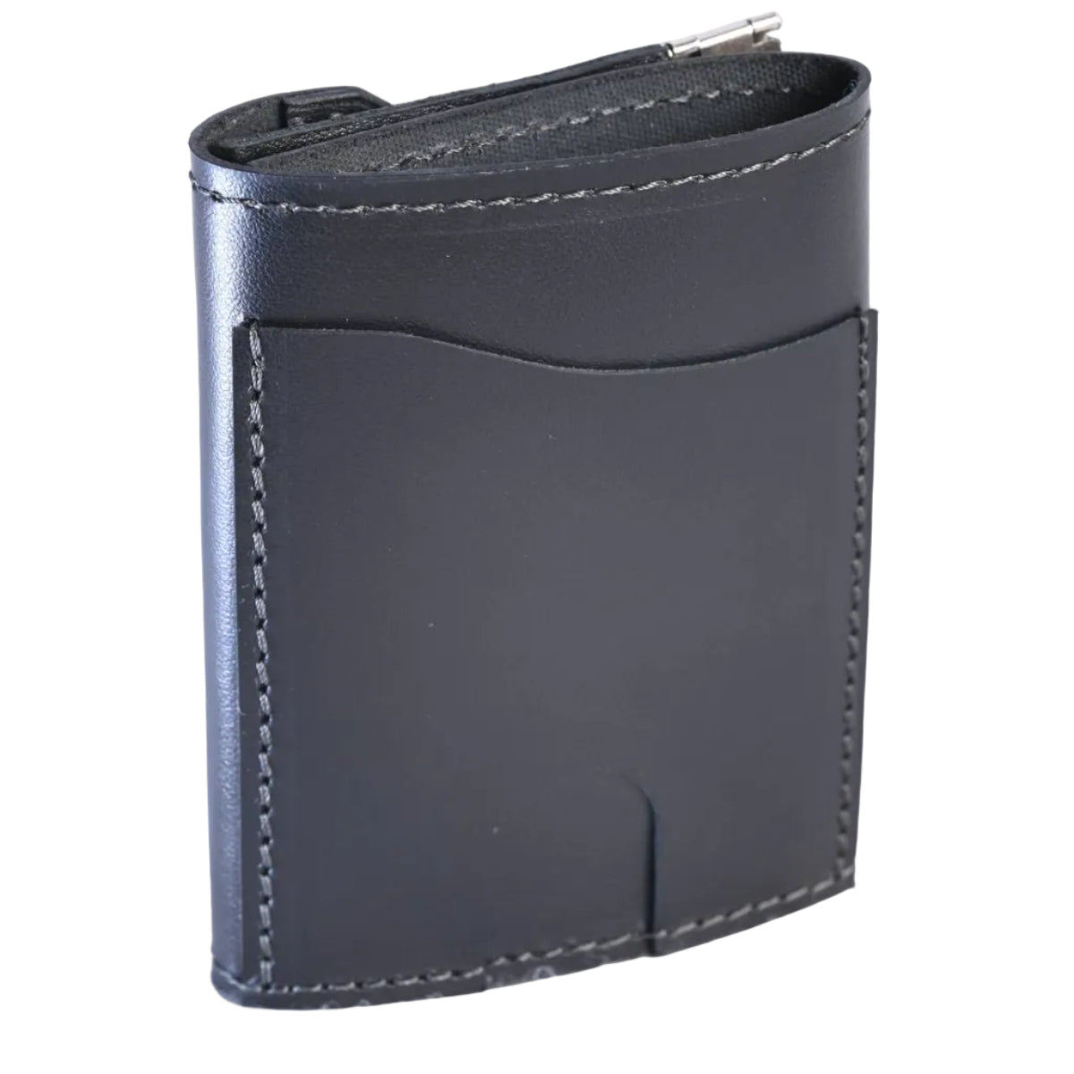 Full-grain leather trifold wallet exterior card pocket