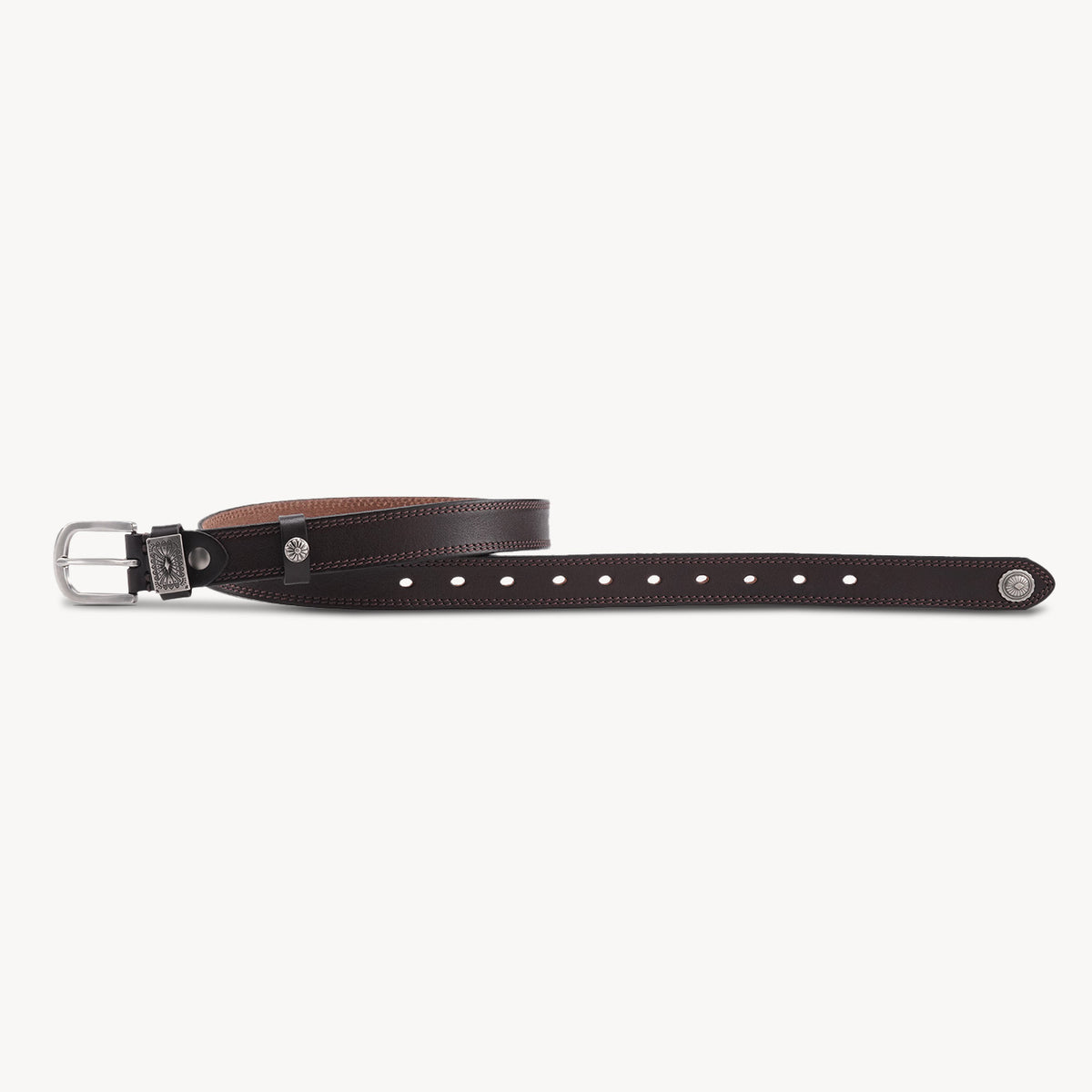 KAKAVY Western Oval Buckle Full-Grain Leather Belt - product view 6