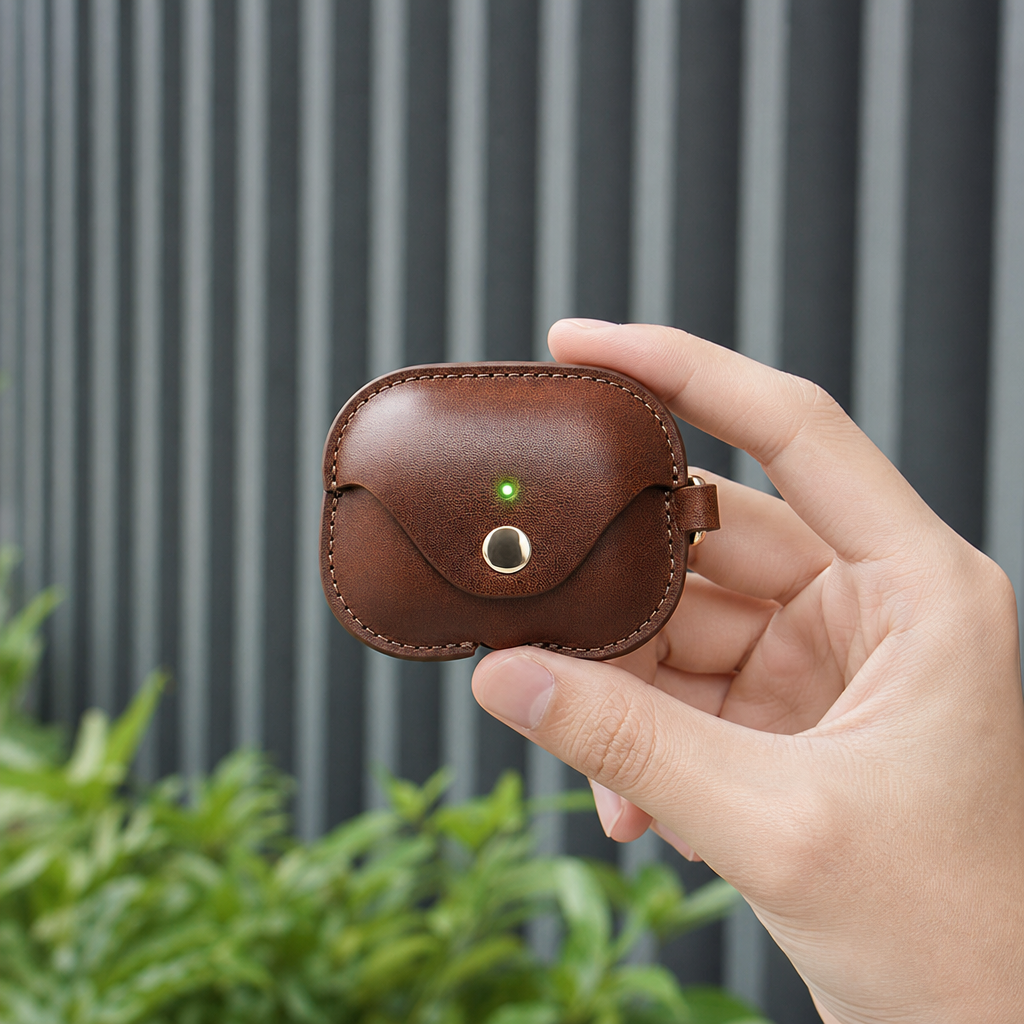 Espresso Brown Full Grain Leather AirPods Case