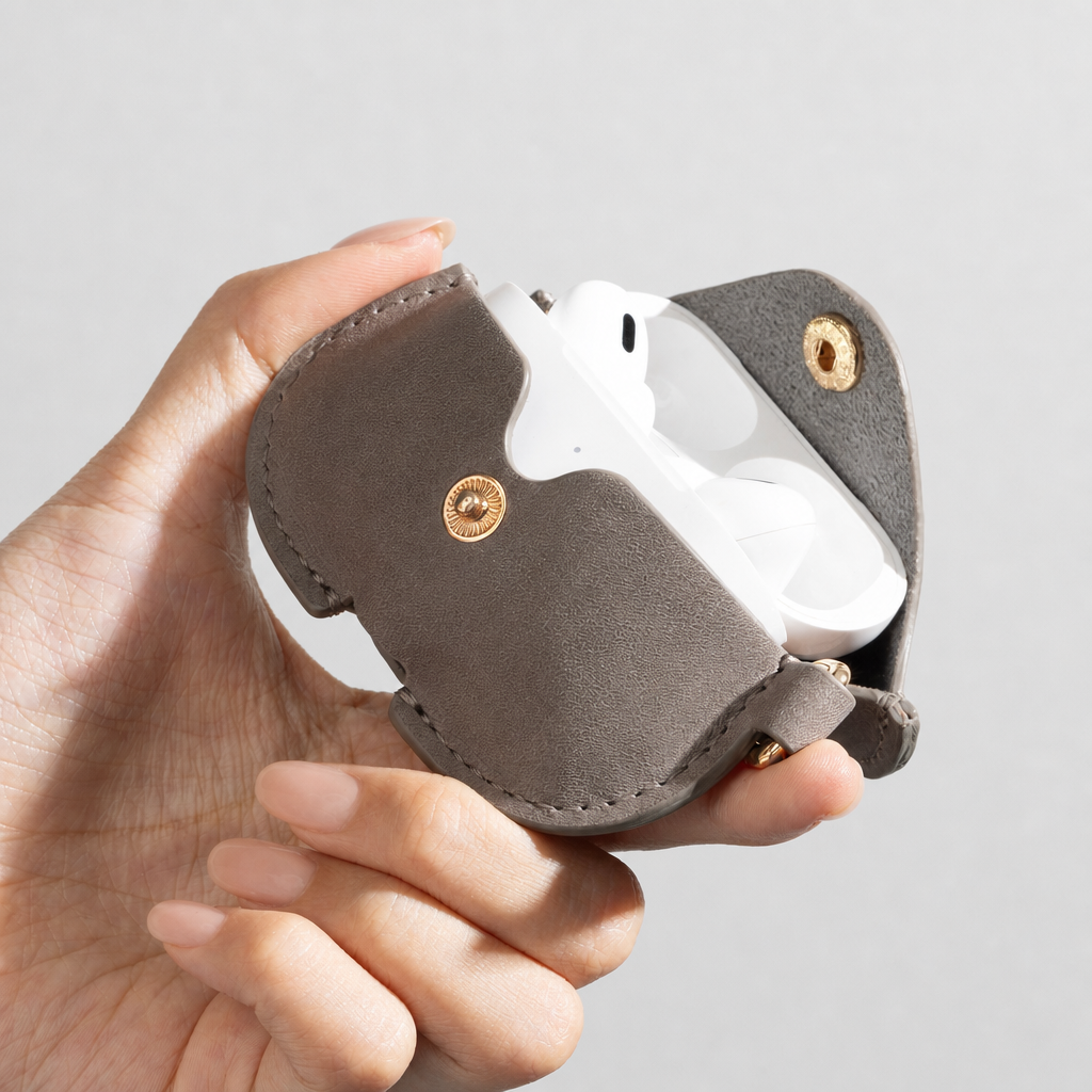 Slate Gray Full Grain Leather AirPods Case